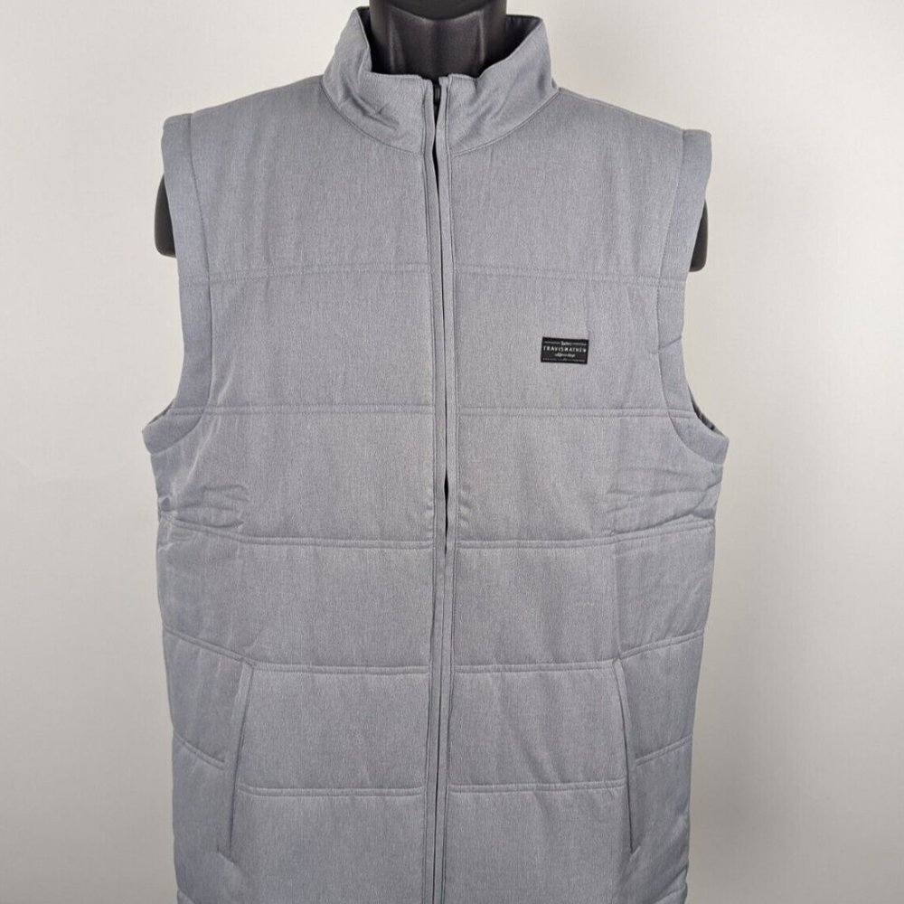 Travis Mathew Seaboard Golf Vest Mens Medium Gray Full Zip Lightweight New NWT.